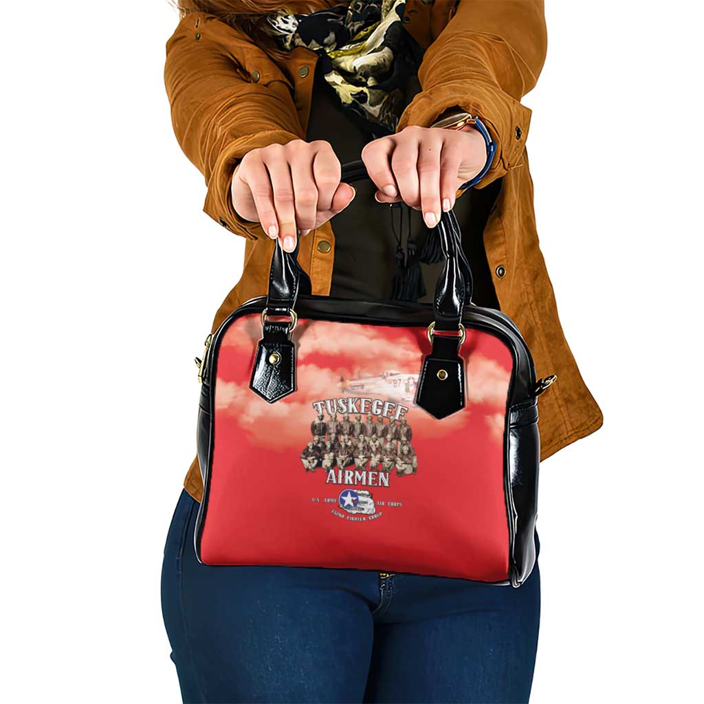 Remembering Tuskegee Airmen Shoulder Handbag Heroes of the 332nd Squadron Red Art - Wonder Print Shop