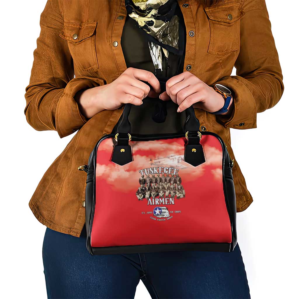 Remembering Tuskegee Airmen Shoulder Handbag Heroes of the 332nd Squadron Red Art - Wonder Print Shop