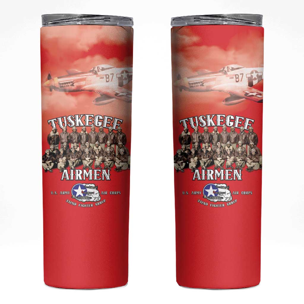Remembering Tuskegee Airmen Skinny Tumbler Heroes of the 332nd Squadron Red Art - Wonder Print Shop