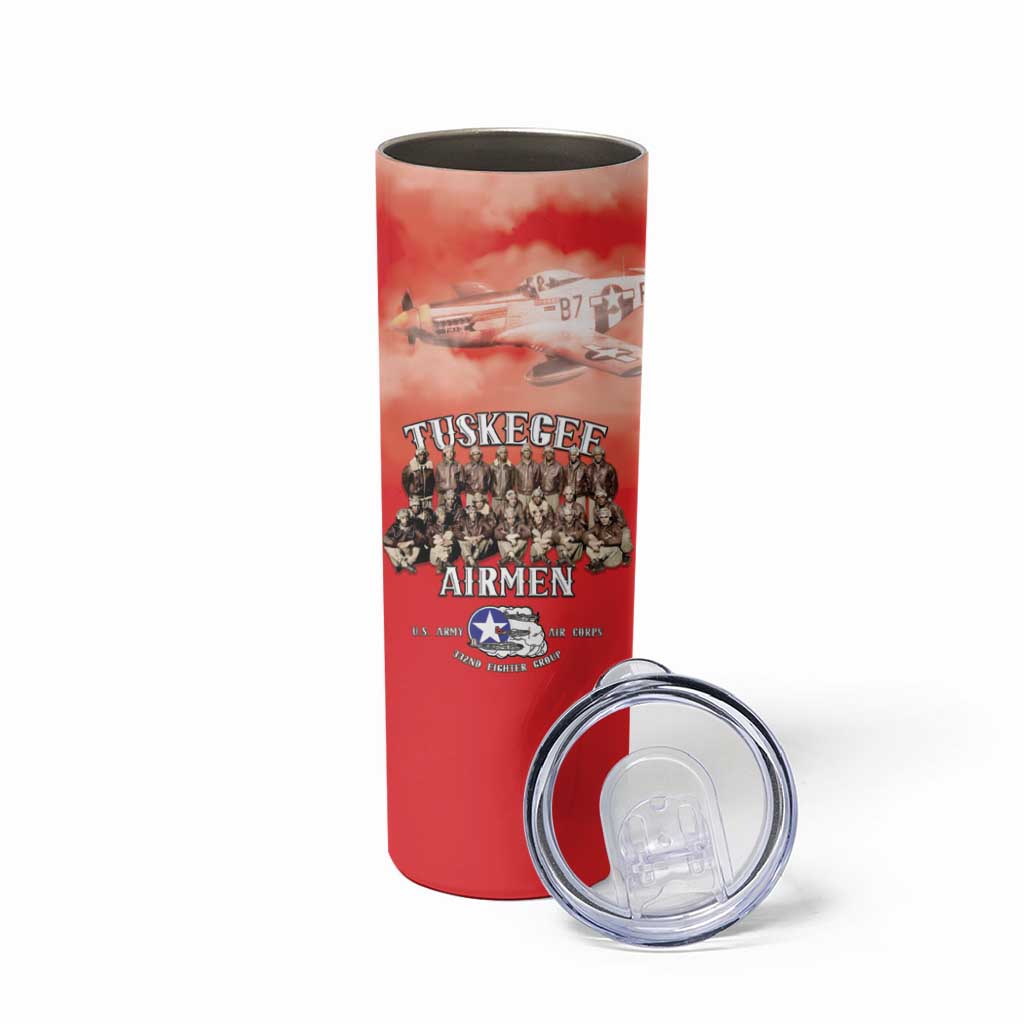 Remembering Tuskegee Airmen Skinny Tumbler Heroes of the 332nd Squadron Red Art - Wonder Print Shop
