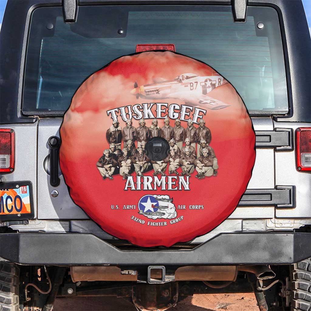 Remembering Tuskegee Airmen Spare Tire Cover Heroes of the 332nd Squadron Red Art - Wonder Print Shop