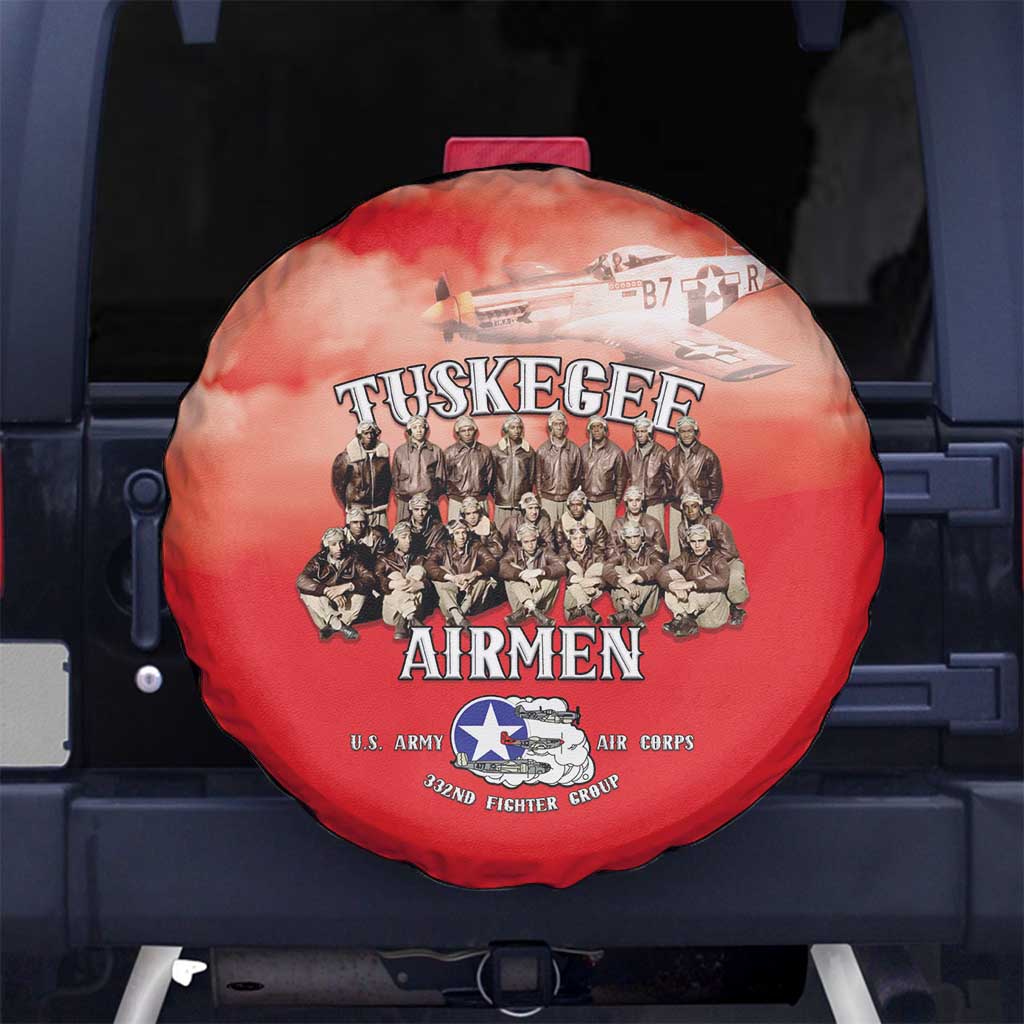 Remembering Tuskegee Airmen Spare Tire Cover Heroes of the 332nd Squadron Red Art - Wonder Print Shop