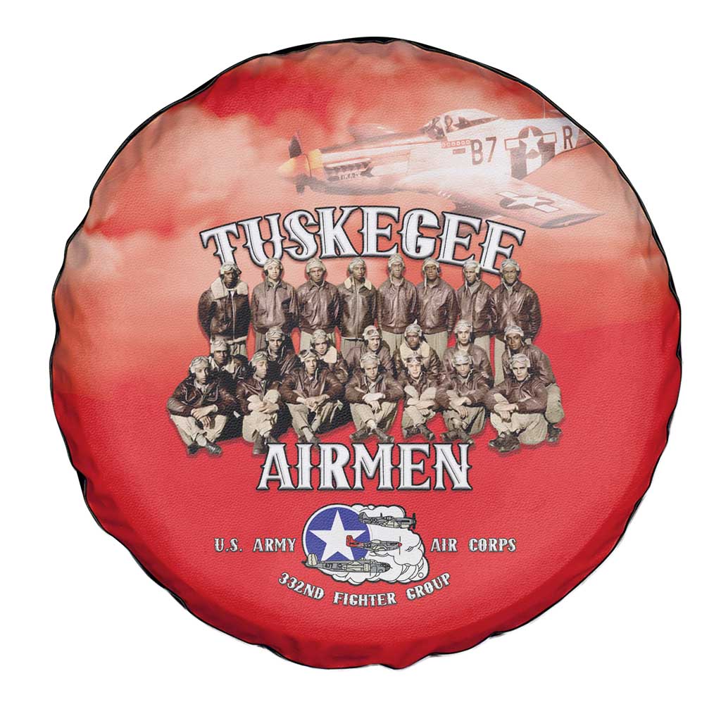 Remembering Tuskegee Airmen Spare Tire Cover Heroes of the 332nd Squadron Red Art - Wonder Print Shop