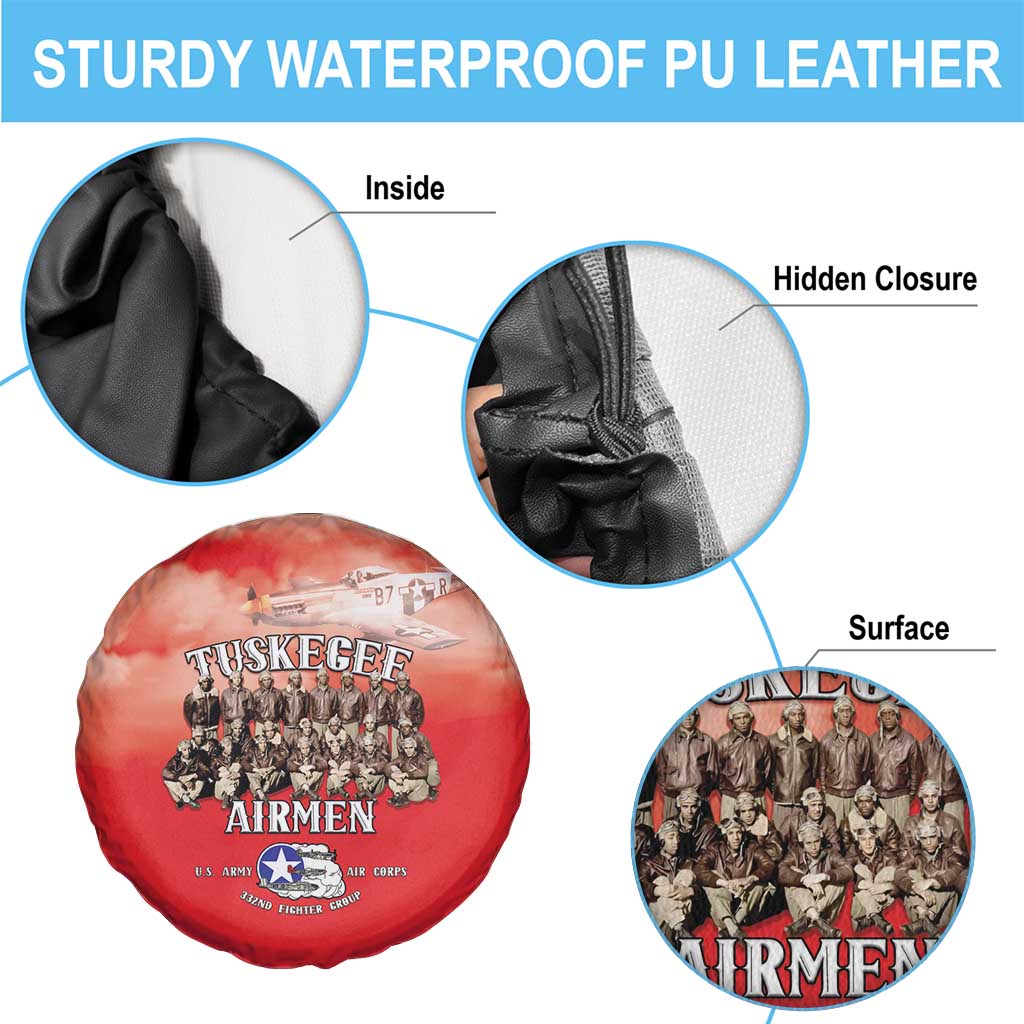 Remembering Tuskegee Airmen Spare Tire Cover Heroes of the 332nd Squadron Red Art - Wonder Print Shop