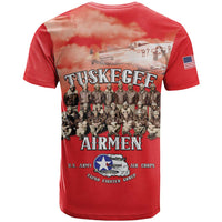 Remembering Tuskegee Airmen T Shirt Heroes of the 332nd Squadron Red Art - Wonder Print Shop