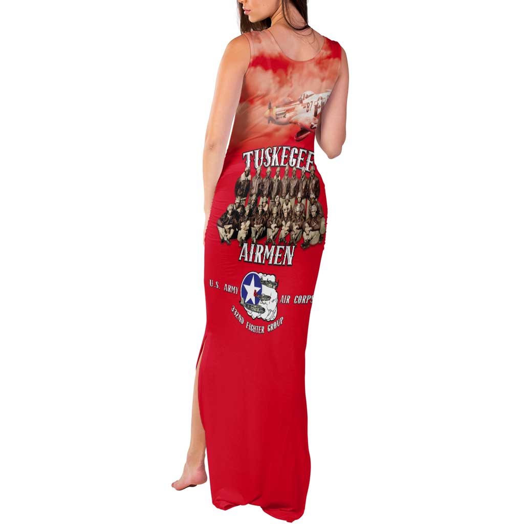 Remembering Tuskegee Airmen Tank Maxi Dress Heroes of the 332nd Squadron Red Art - Wonder Print Shop