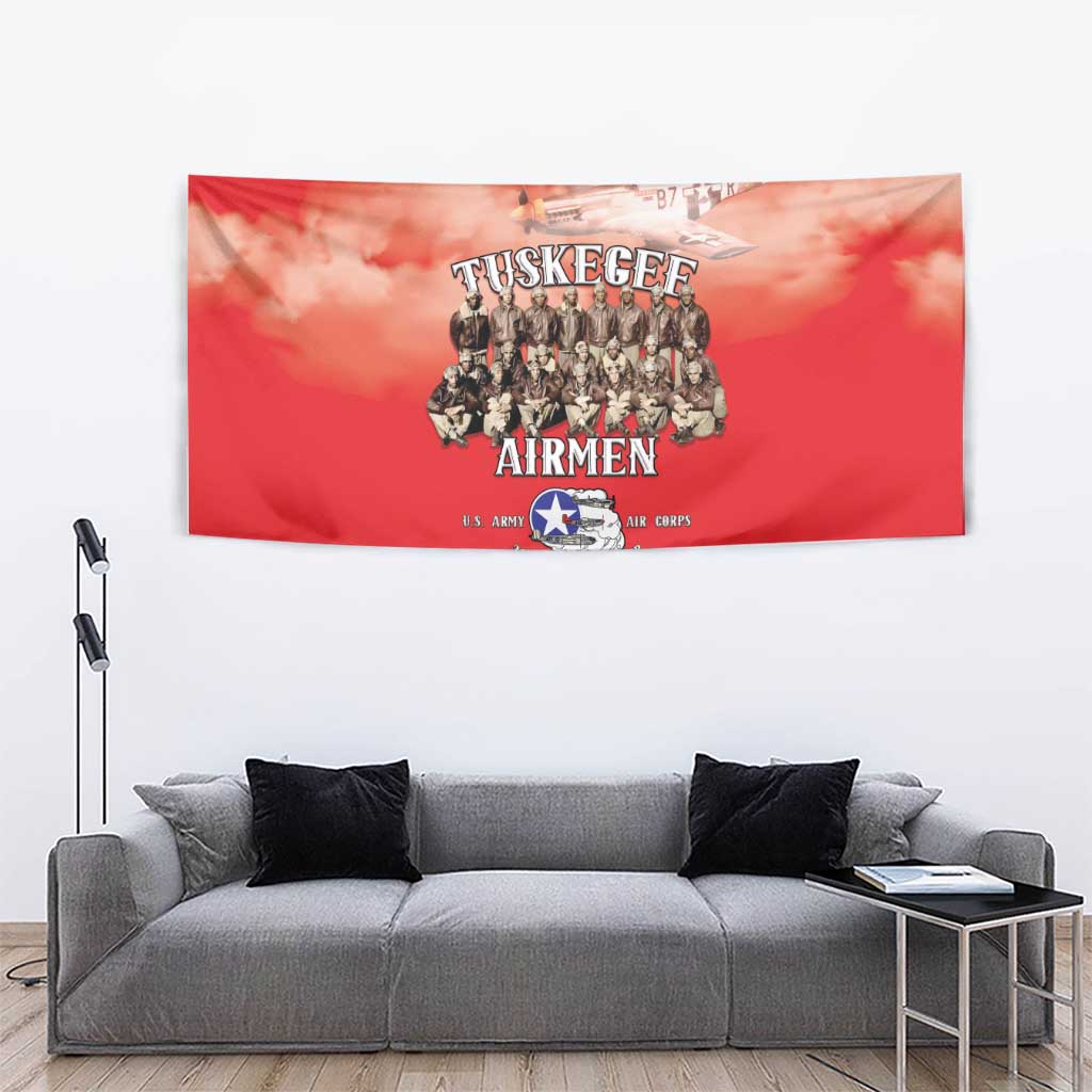 Remembering Tuskegee Airmen Tapestry Heroes of the 332nd Squadron Red Art - Wonder Print Shop