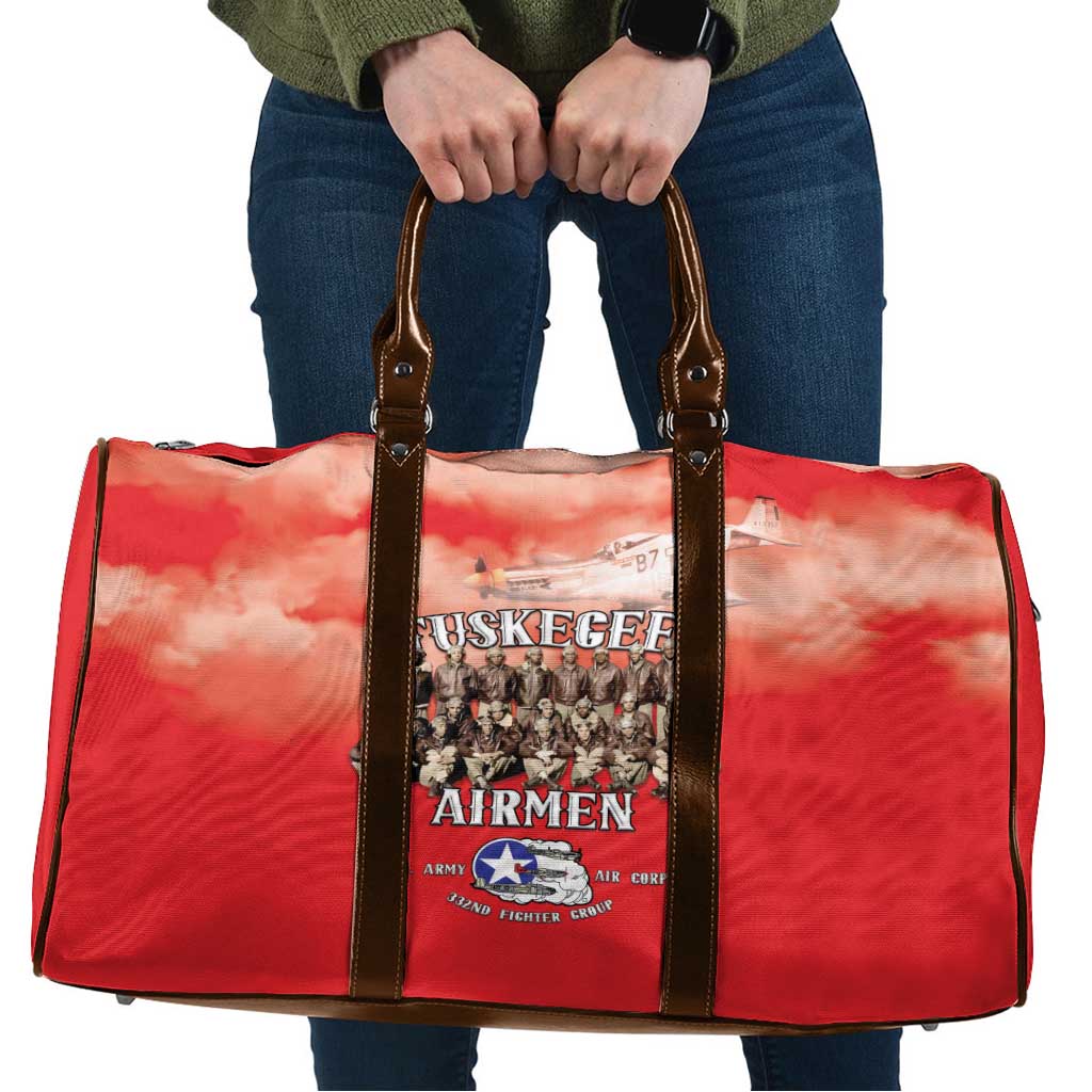 Remembering Tuskegee Airmen Travel Bag Heroes of the 332nd Squadron Red Art - Wonder Print Shop