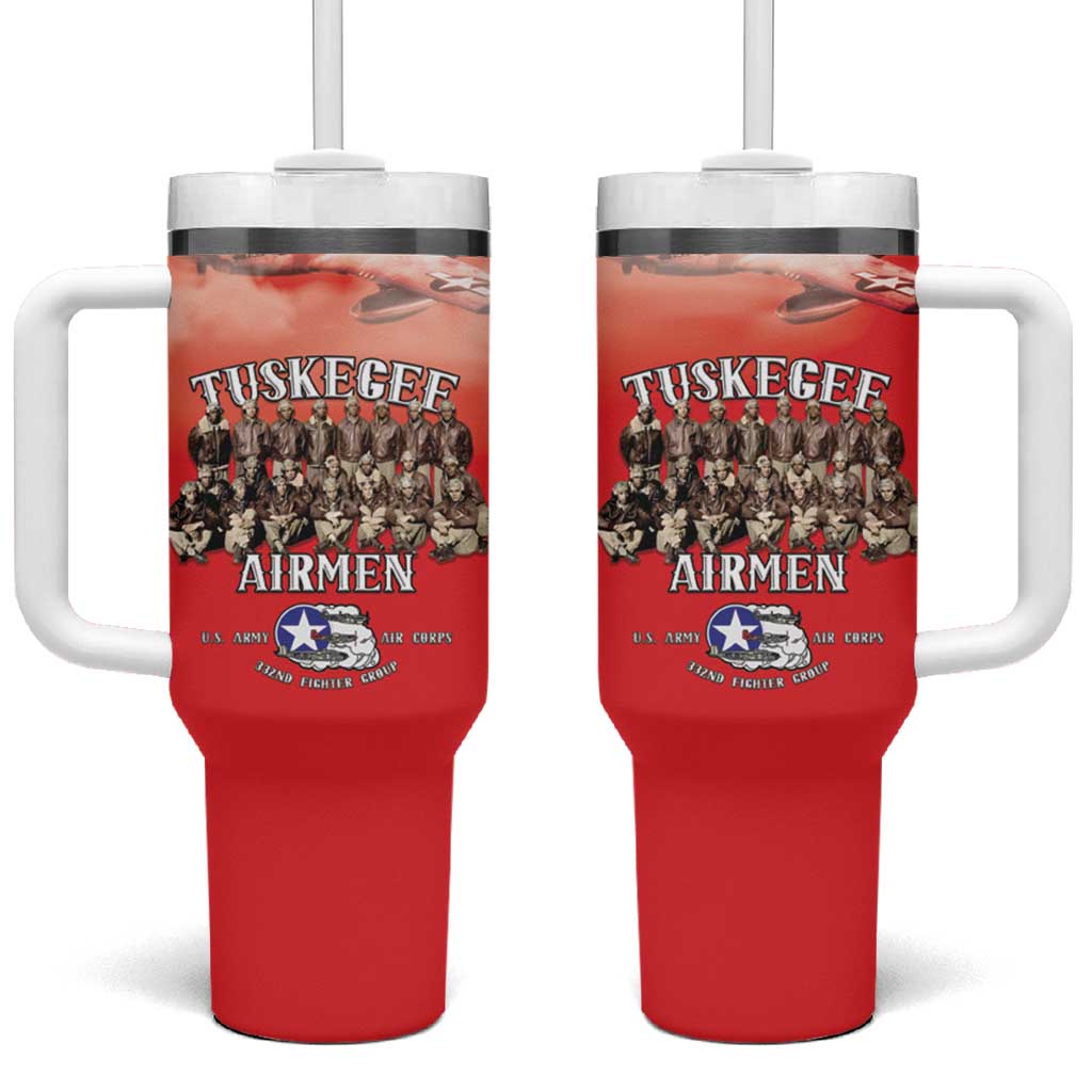 Remembering Tuskegee Airmen Tumbler With Handle Heroes of the 332nd Squadron Red Art - Wonder Print Shop