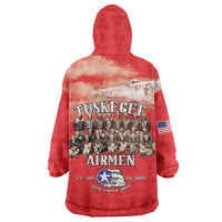 Remembering Tuskegee Airmen Wearable Blanket Hoodie Heroes of the 332nd Squadron Red Art - Wonder Print Shop