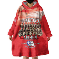 Remembering Tuskegee Airmen Wearable Blanket Hoodie Heroes of the 332nd Squadron Red Art - Wonder Print Shop