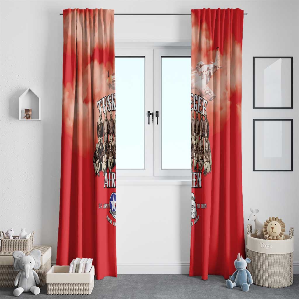 Remembering Tuskegee Airmen Window Curtain Heroes of the 332nd Squadron Red Art - Wonder Print Shop