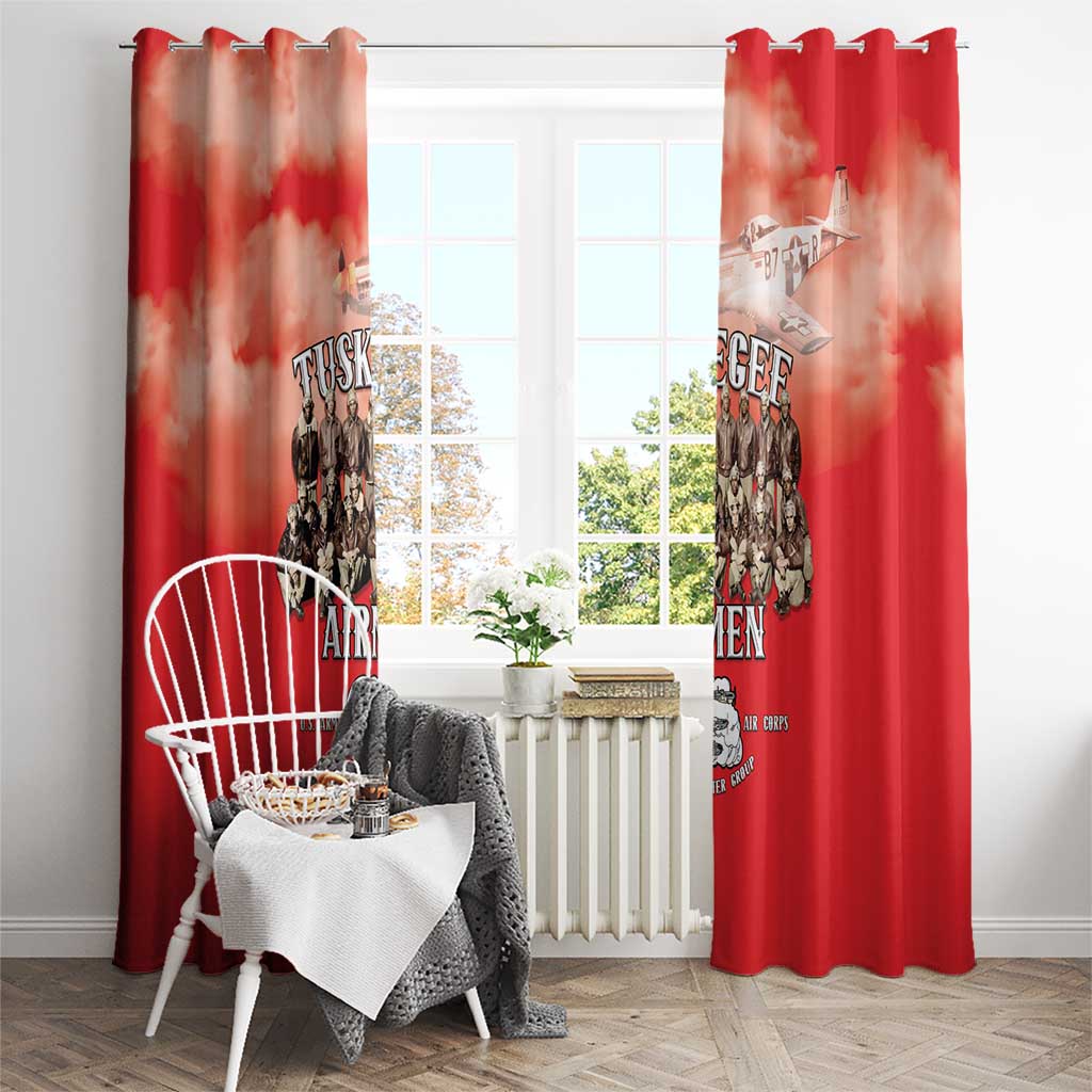 Remembering Tuskegee Airmen Window Curtain Heroes of the 332nd Squadron Red Art - Wonder Print Shop