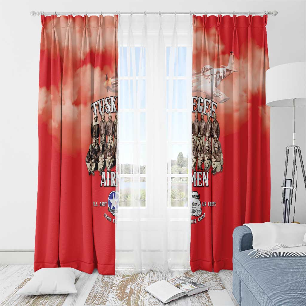 Remembering Tuskegee Airmen Window Curtain Heroes of the 332nd Squadron Red Art - Wonder Print Shop