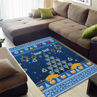 Personalised Jewish Hanukkah Xmas Area Rug Merry Chrismukkah - Wonder Print Shop