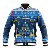 Personalised Jewish Hanukkah Xmas Baseball Jacket Merry Chrismukkah - Wonder Print Shop
