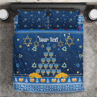Personalised Jewish Hanukkah Xmas Bedding Set Merry Chrismukkah - Wonder Print Shop
