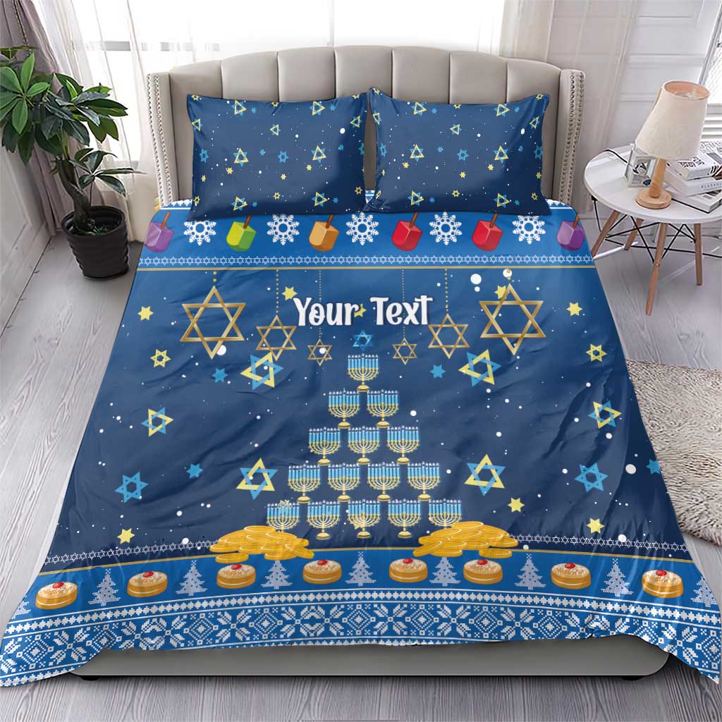 Personalised Jewish Hanukkah Xmas Bedding Set Merry Chrismukkah - Wonder Print Shop