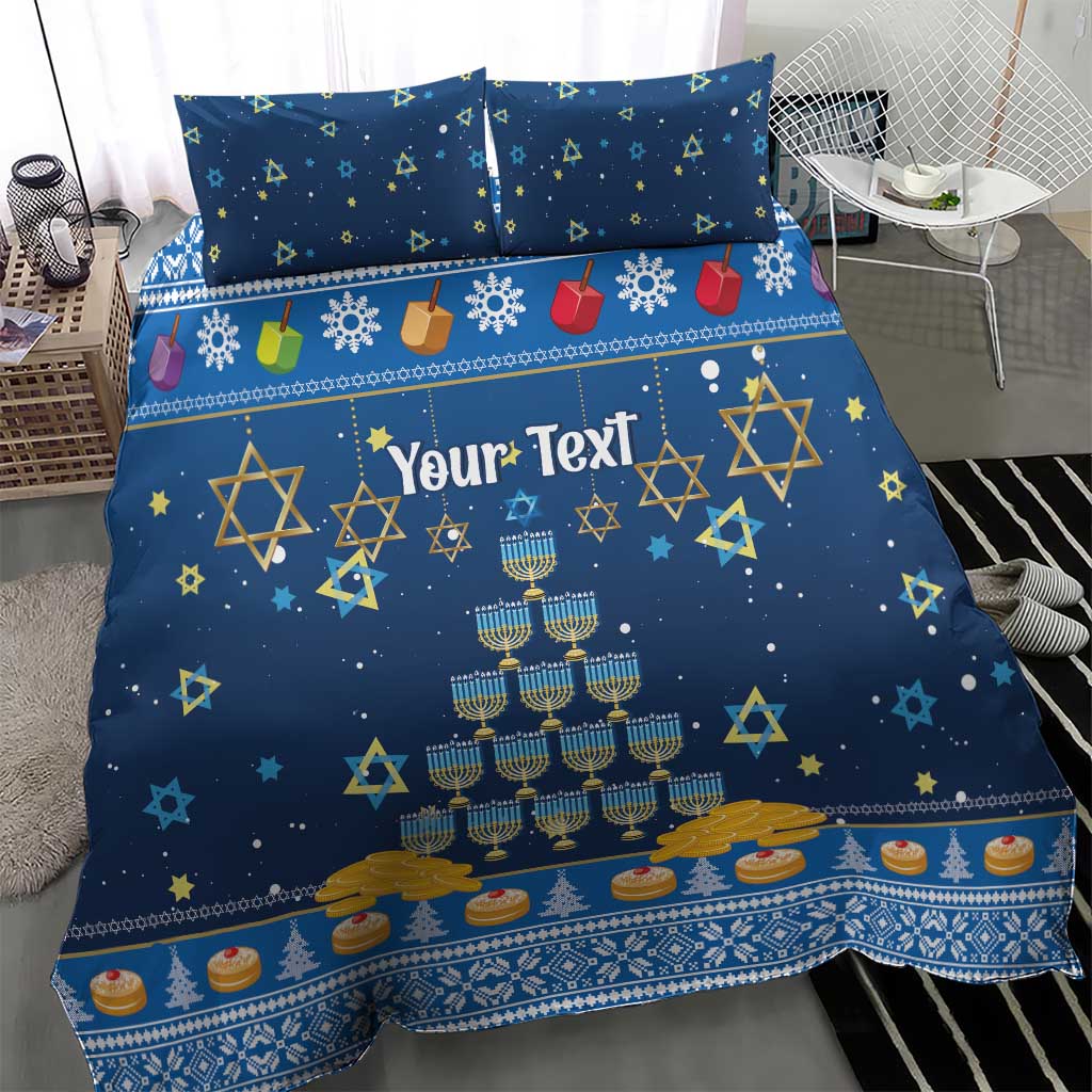Personalised Jewish Hanukkah Xmas Bedding Set Merry Chrismukkah - Wonder Print Shop