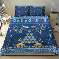 Personalised Jewish Hanukkah Xmas Bedding Set Merry Chrismukkah - Wonder Print Shop