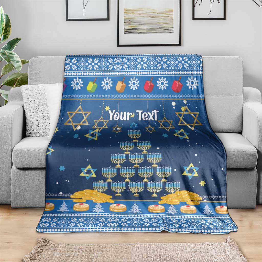 Personalised Jewish Hanukkah Xmas Blanket Merry Chrismukkah