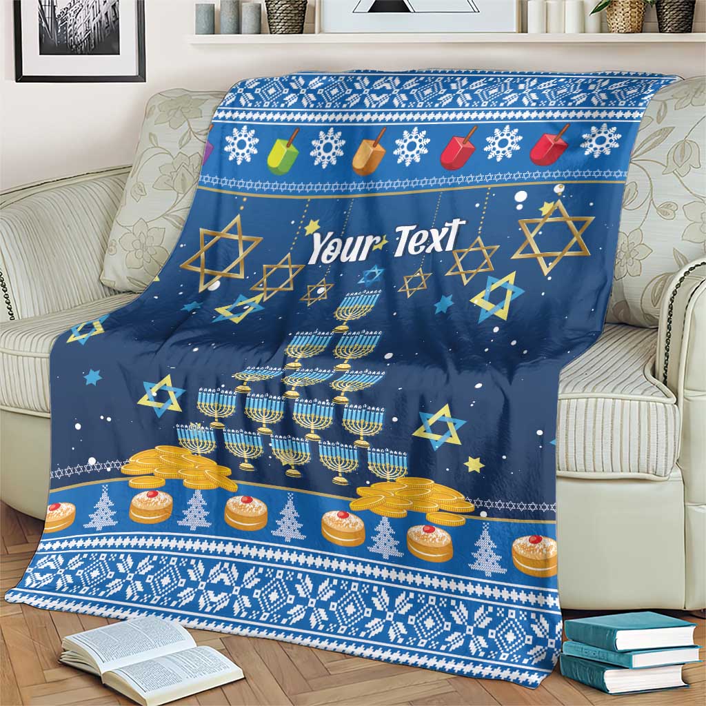 Personalised Jewish Hanukkah Xmas Blanket Merry Chrismukkah