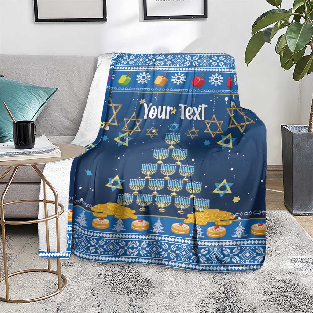 Personalised Jewish Hanukkah Xmas Blanket Merry Chrismukkah