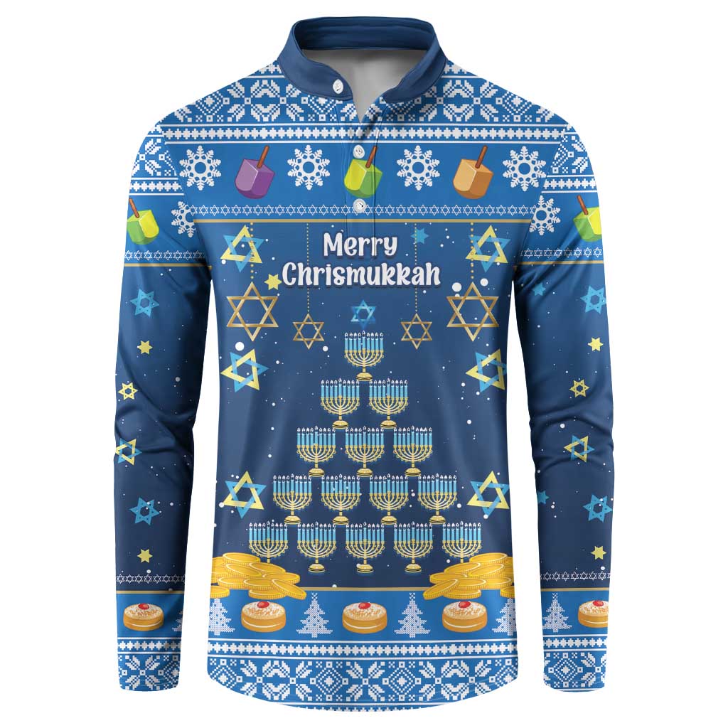 Personalised Jewish Hanukkah Xmas Button Sweatshirt Merry Chrismukkah - Wonder Print Shop