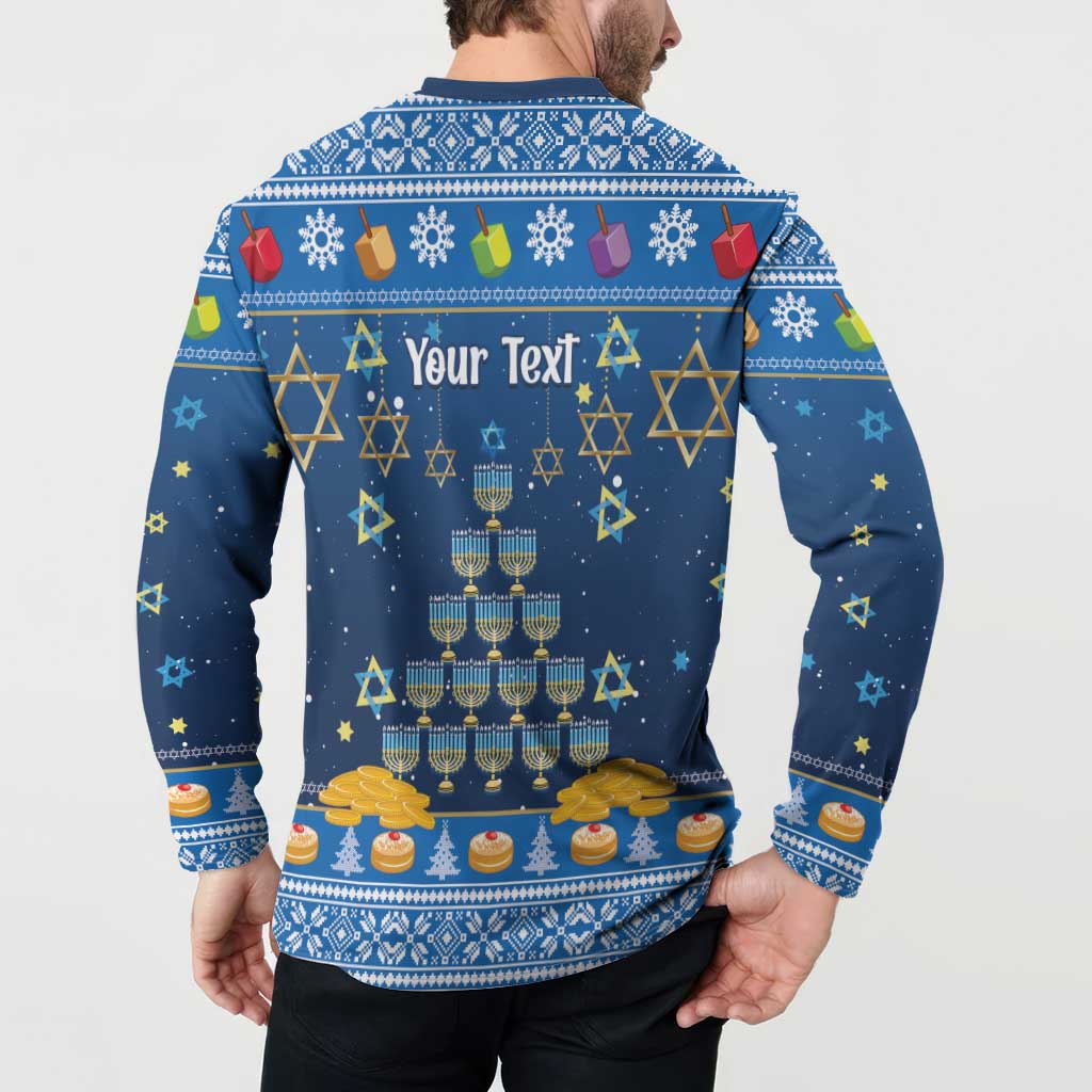 Personalised Jewish Hanukkah Xmas Button Sweatshirt Merry Chrismukkah - Wonder Print Shop
