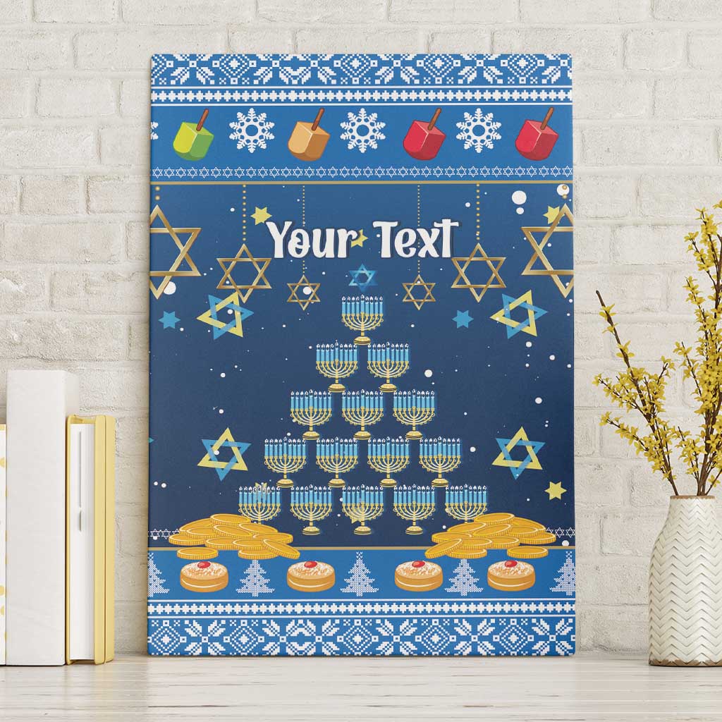 Personalised Jewish Hanukkah Xmas Canvas Wall Art Merry Chrismukkah - Wonder Print Shop
