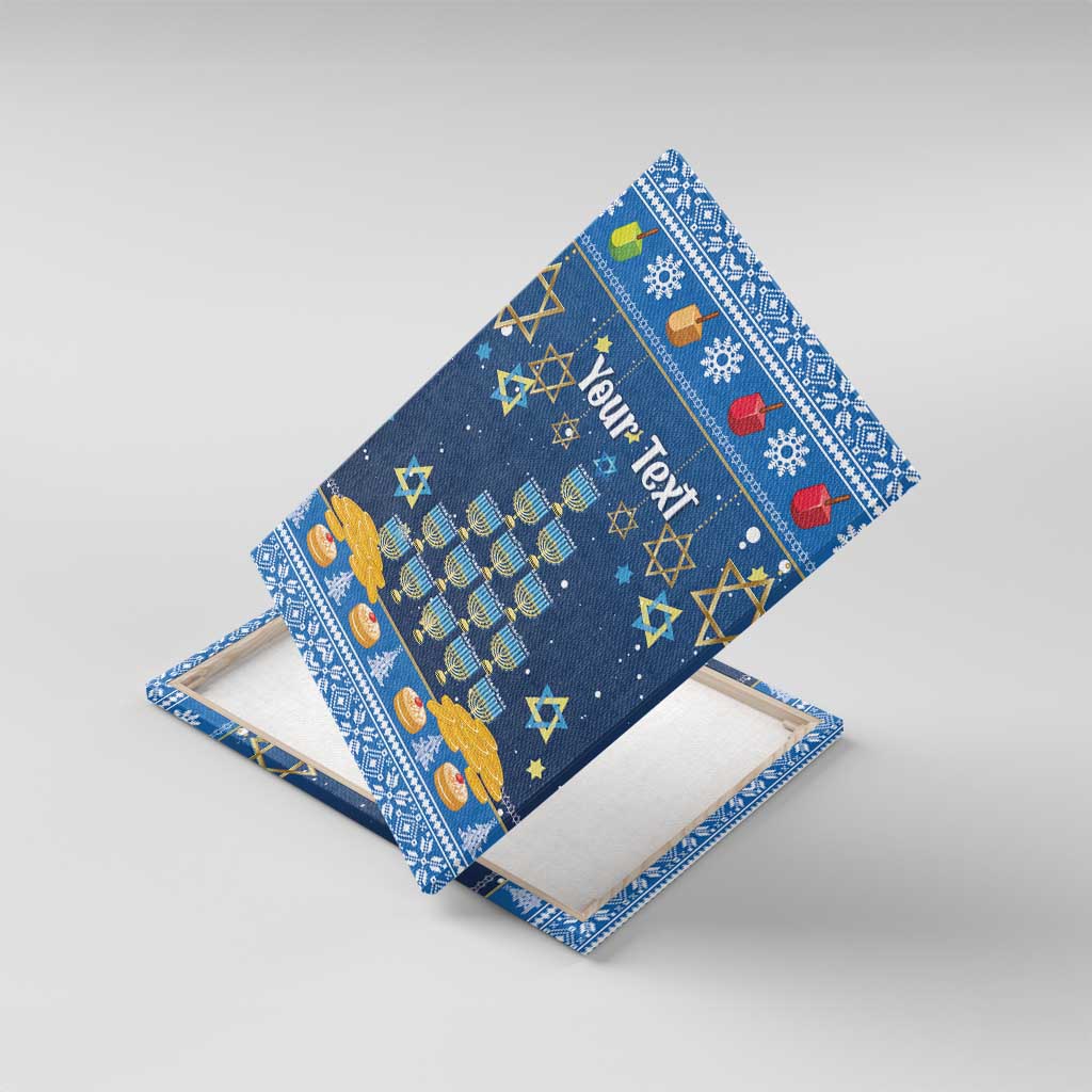 Personalised Jewish Hanukkah Xmas Canvas Wall Art Merry Chrismukkah - Wonder Print Shop