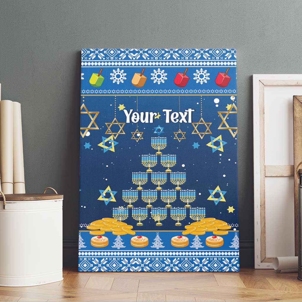 Personalised Jewish Hanukkah Xmas Canvas Wall Art Merry Chrismukkah - Wonder Print Shop