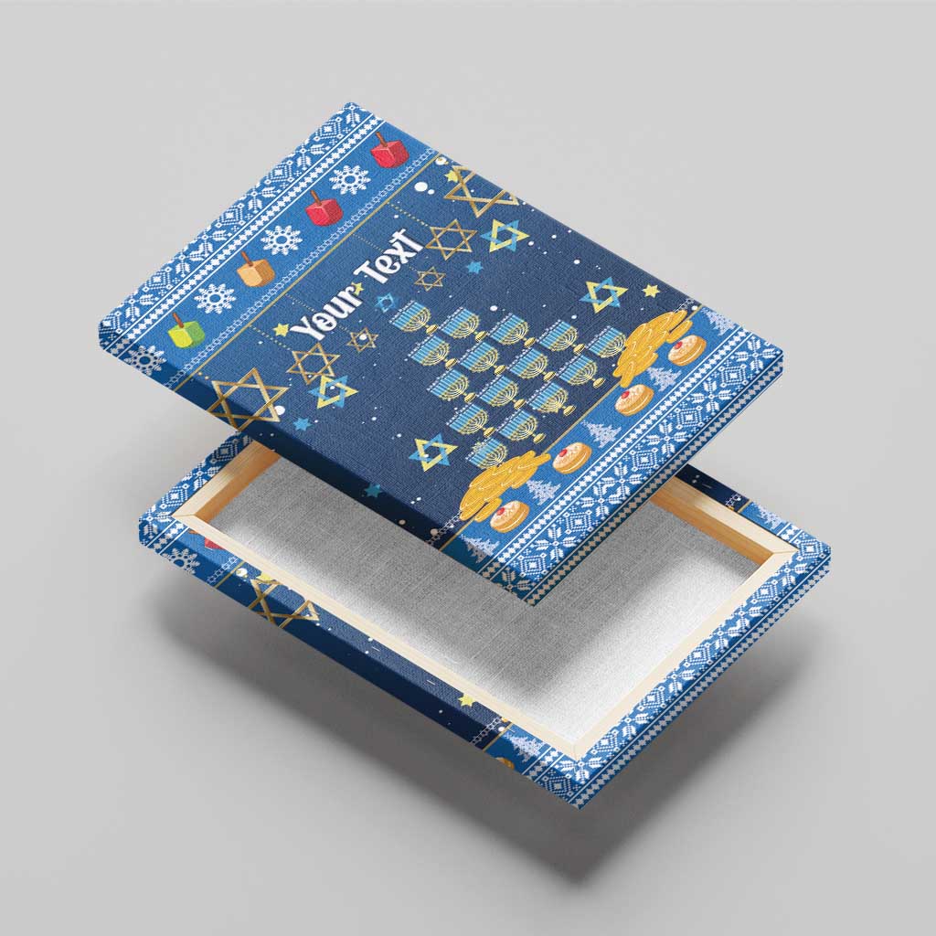 Personalised Jewish Hanukkah Xmas Canvas Wall Art Merry Chrismukkah - Wonder Print Shop