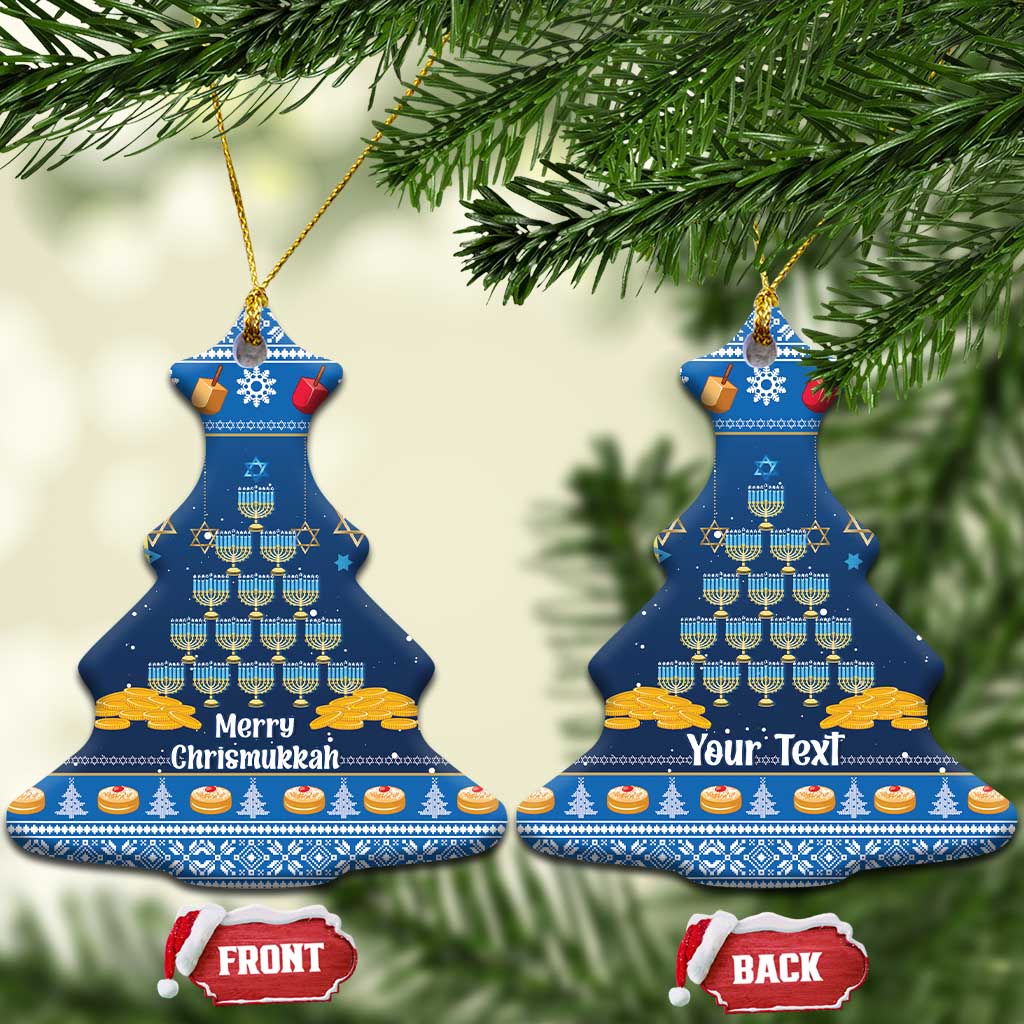 Personalised Jewish Hanukkah Xmas Ceramic Ornament Merry Chrismukkah - Wonder Print Shop