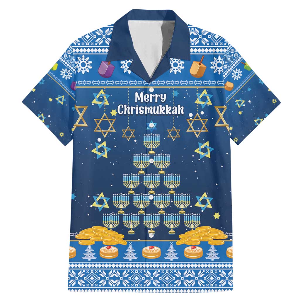 Personalised Jewish Hanukkah Xmas Family Matching Mermaid Dress and Hawaiian Shirt Merry Chrismukkah - Wonder Print Shop