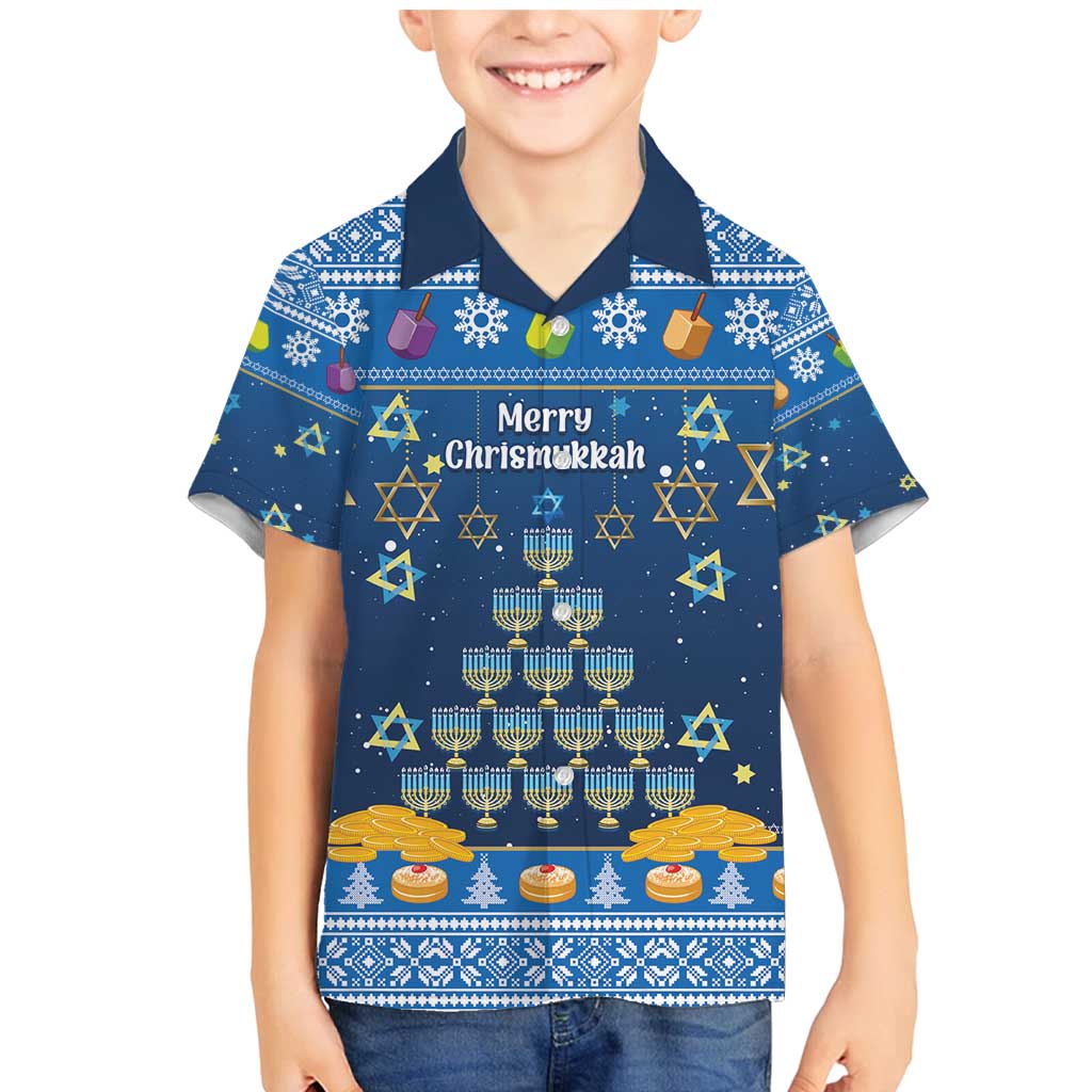 Personalised Jewish Hanukkah Xmas Family Matching Mermaid Dress and Hawaiian Shirt Merry Chrismukkah - Wonder Print Shop