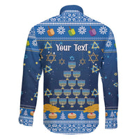 Personalised Jewish Hanukkah Xmas Family Matching Short Sleeve Bodycon Dress and Hawaiian Shirt Merry Chrismukkah - Wonder Print Shop