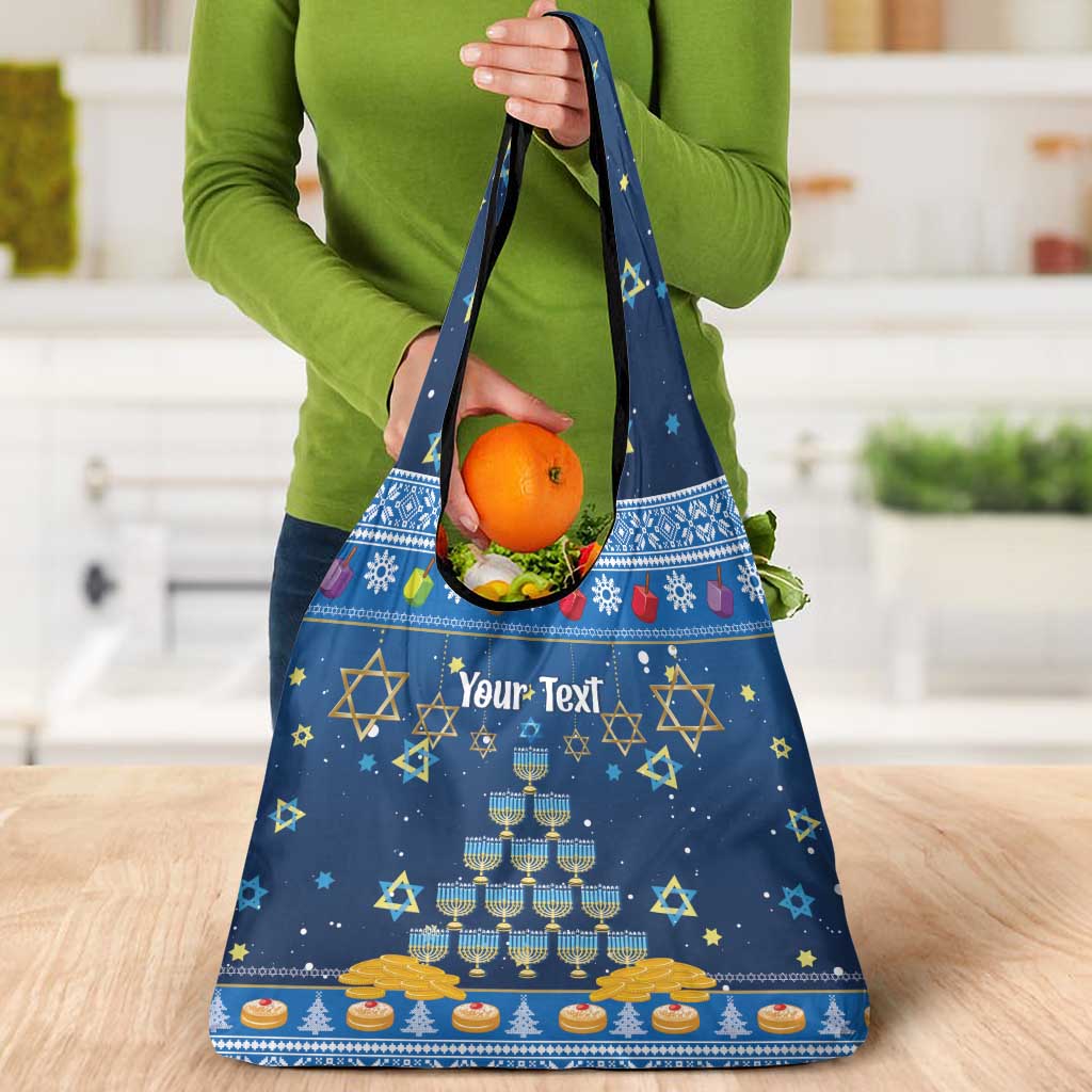Personalised Jewish Hanukkah Xmas Grocery Bag Merry Chrismukkah