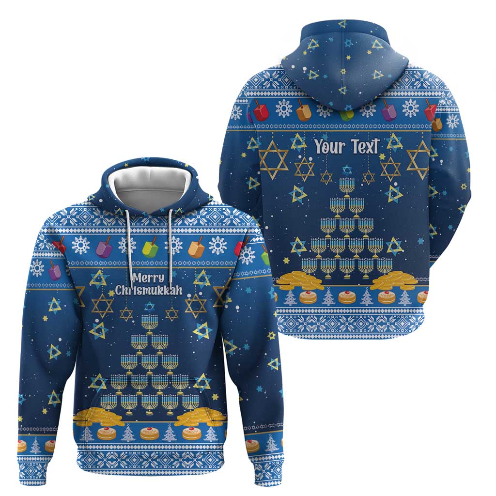 Personalised Jewish Hanukkah Xmas Hoodie Merry Chrismukkah - Wonder Print Shop