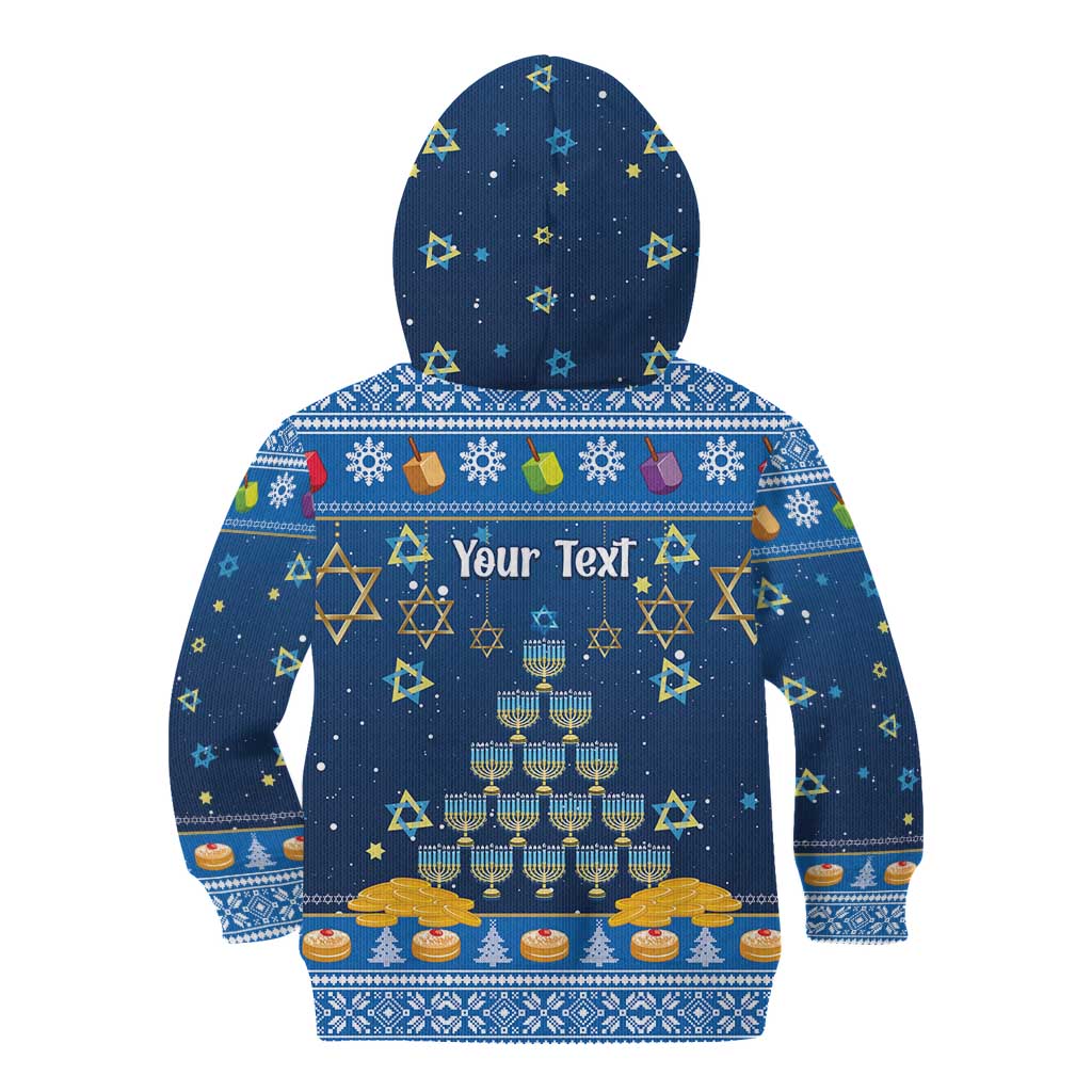 Personalised Jewish Hanukkah Xmas Kid Hoodie Merry Chrismukkah - Wonder Print Shop