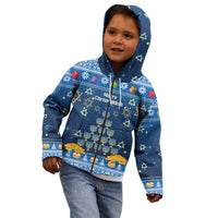 Personalised Jewish Hanukkah Xmas Kid Hoodie Merry Chrismukkah - Wonder Print Shop