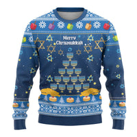 Personalised Jewish Hanukkah Xmas Ugly Christmas Sweater Merry Chrismukkah - Wonder Print Shop
