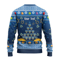 Personalised Jewish Hanukkah Xmas Ugly Christmas Sweater Merry Chrismukkah - Wonder Print Shop