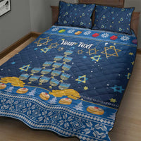 Personalised Jewish Hanukkah Xmas Quilt Bed Set Merry Chrismukkah - Wonder Print Shop