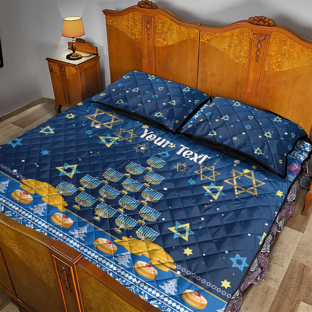 Personalised Jewish Hanukkah Xmas Quilt Bed Set Merry Chrismukkah - Wonder Print Shop