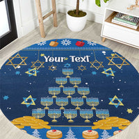 Personalised Jewish Hanukkah Xmas Round Carpet Merry Chrismukkah
