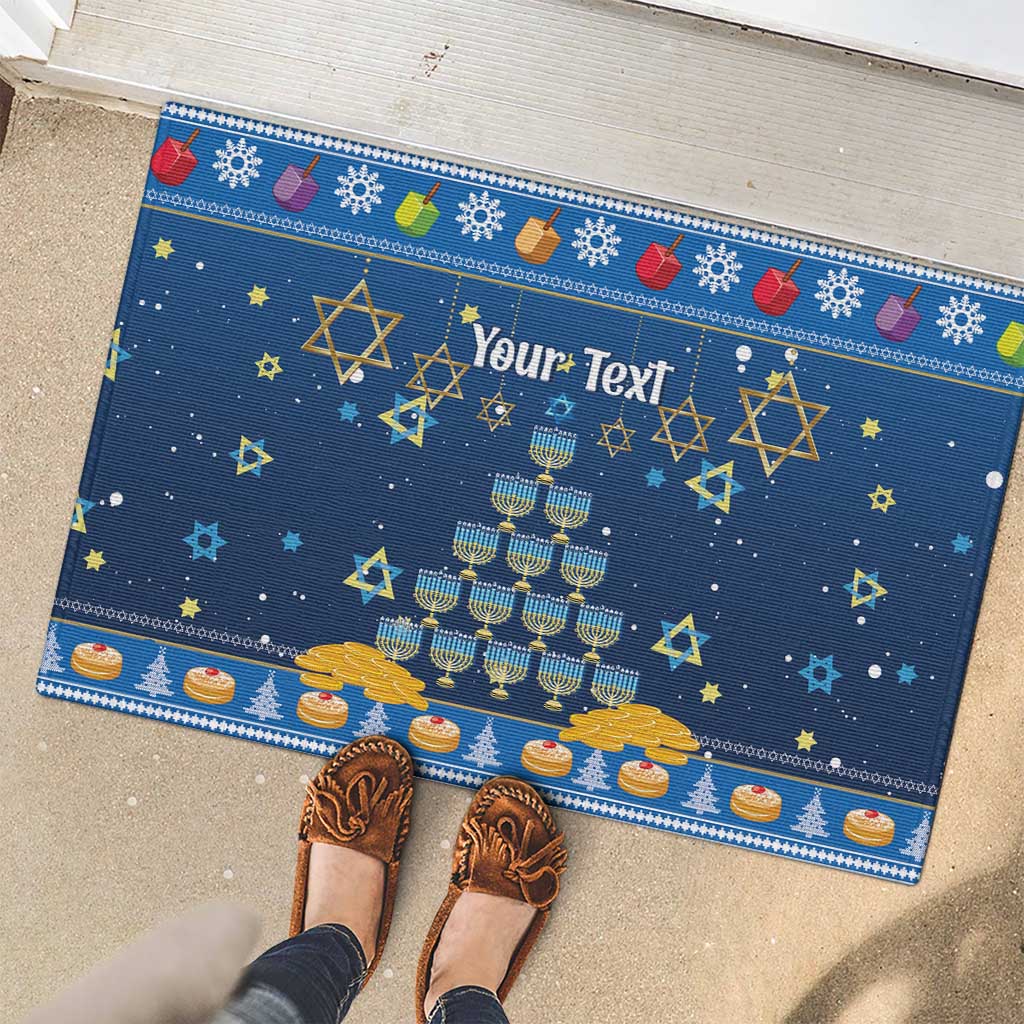 Personalised Jewish Hanukkah Xmas Rubber Doormat Merry Chrismukkah - Wonder Print Shop