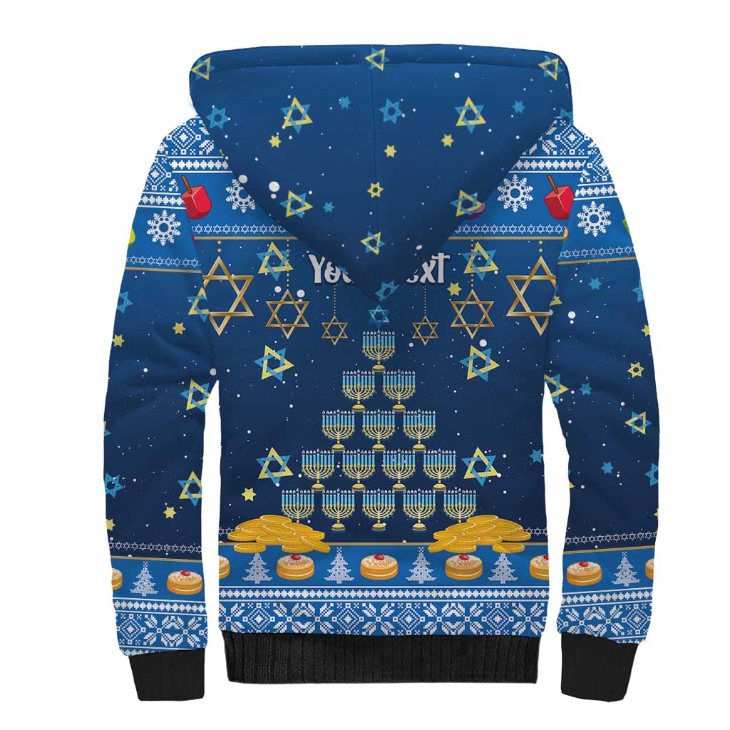 Personalised Jewish Hanukkah Xmas Sherpa Hoodie Merry Chrismukkah - Wonder Print Shop