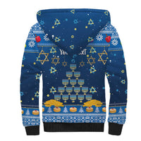 Personalised Jewish Hanukkah Xmas Sherpa Hoodie Merry Chrismukkah - Wonder Print Shop