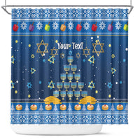 Personalised Jewish Hanukkah Xmas Shower Curtain Merry Chrismukkah